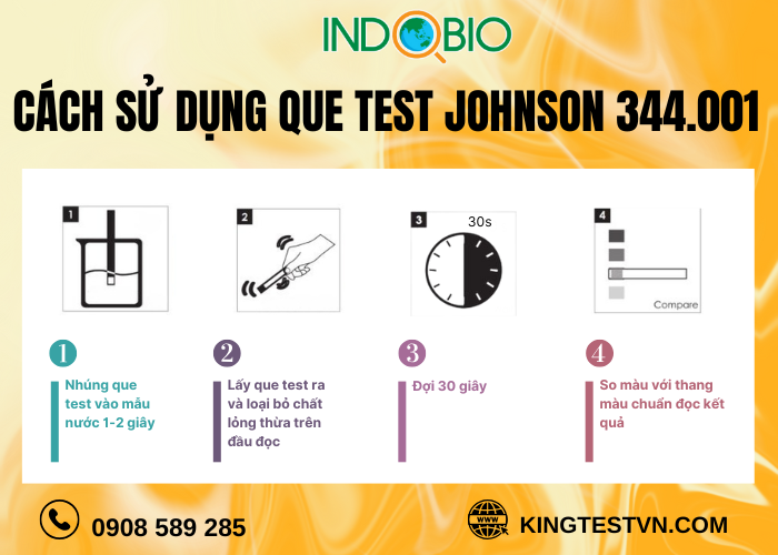 Cách sử dụng que test clo Johnson 344.001 